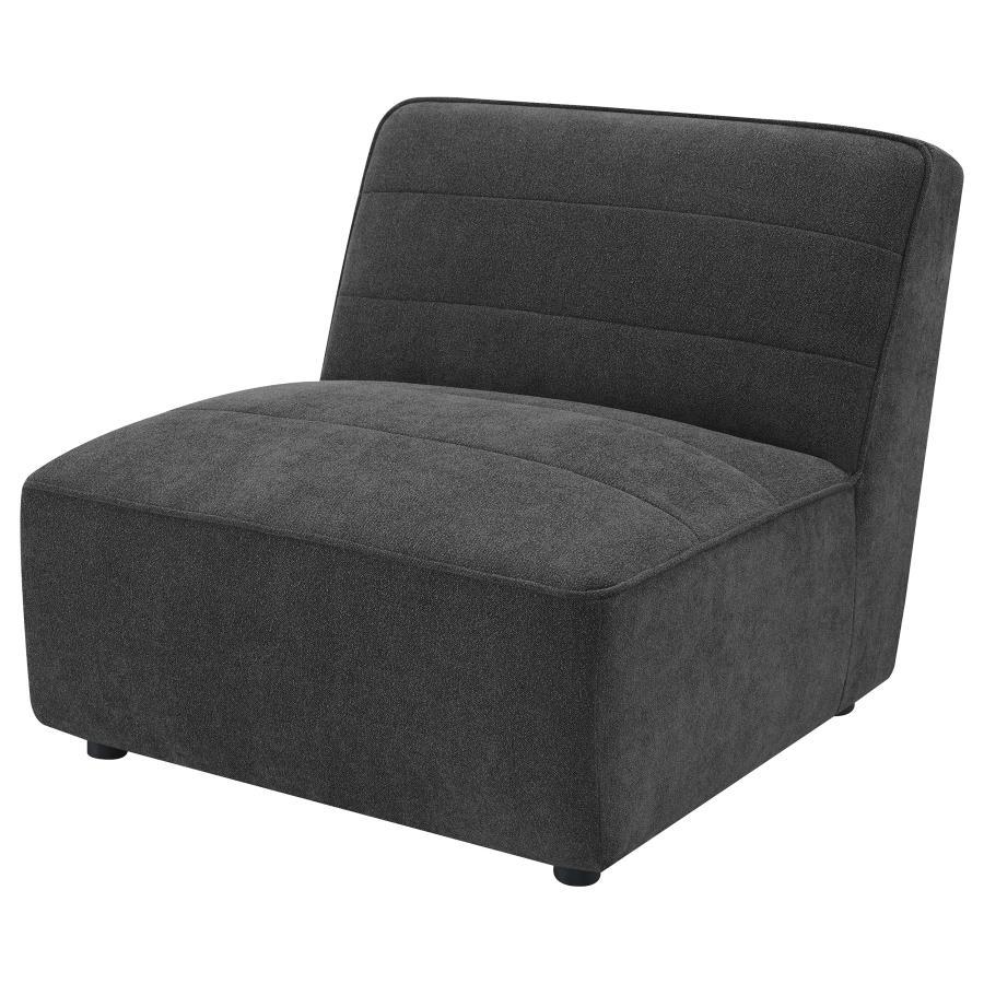 Sunny - Upholstered Armless Chair - Dark Charcoal Stationary Chair modern furniture Contempo Furniture