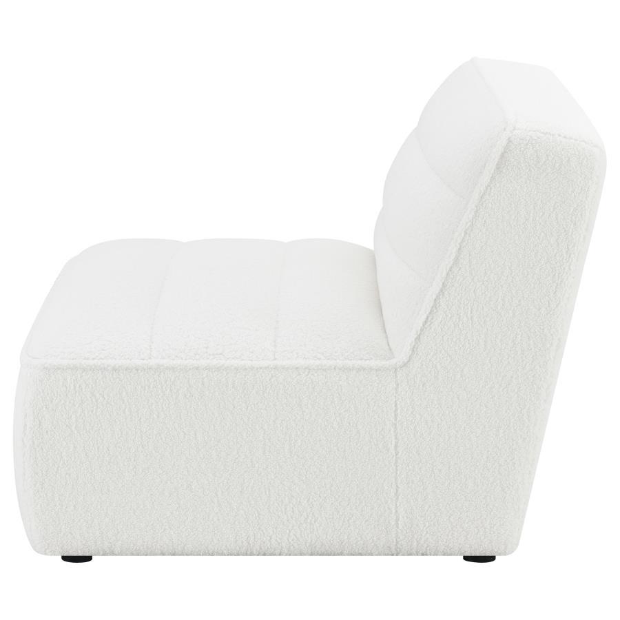 Sunny - Upholstered Armless Chair Natural - Ivory Stationary Chair modern furniture Contempo Furniture