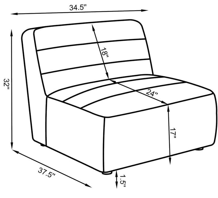 Sunny - Upholstered Armless Chair Natural - Ivory Stationary Chair modern furniture Contempo Furniture