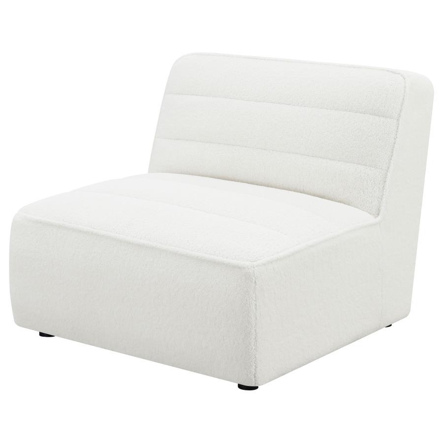 Sunny - Upholstered Armless Chair Natural - Ivory Stationary Chair modern furniture Contempo Furniture
