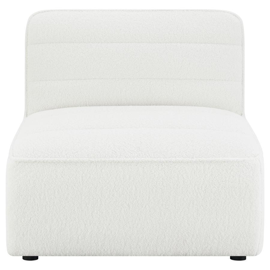 Sunny - Upholstered Armless Chair Natural - Ivory Stationary Chair modern furniture Contempo Furniture