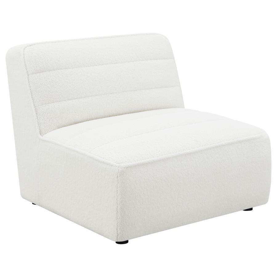 Sunny - Upholstered Armless Chair Natural - Ivory Stationary Chair modern furniture Contempo Furniture