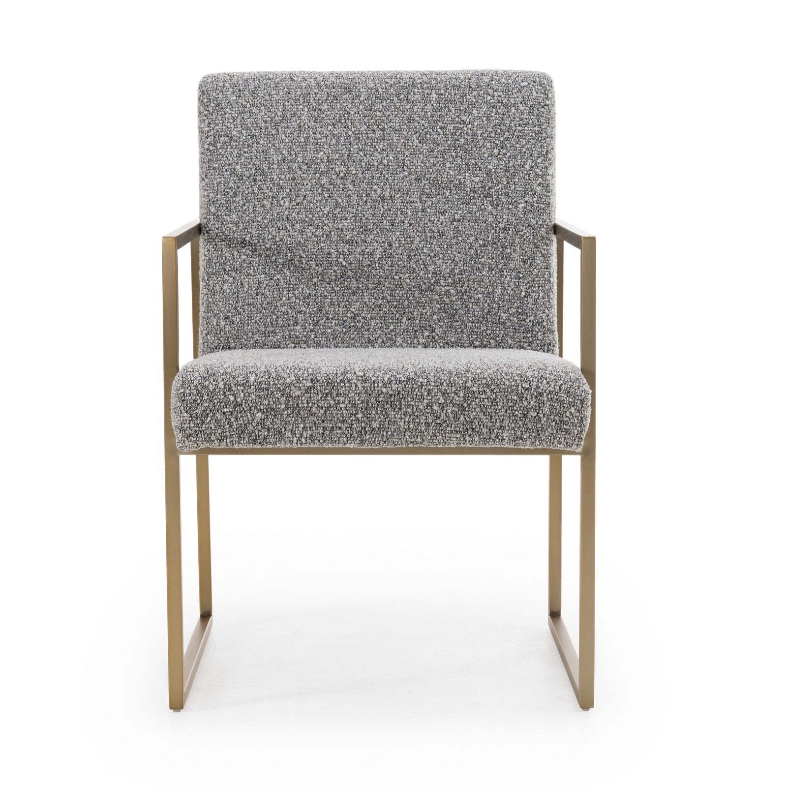 Suzanne - Modern Grey Fabric  Antique Brass Dining Chair