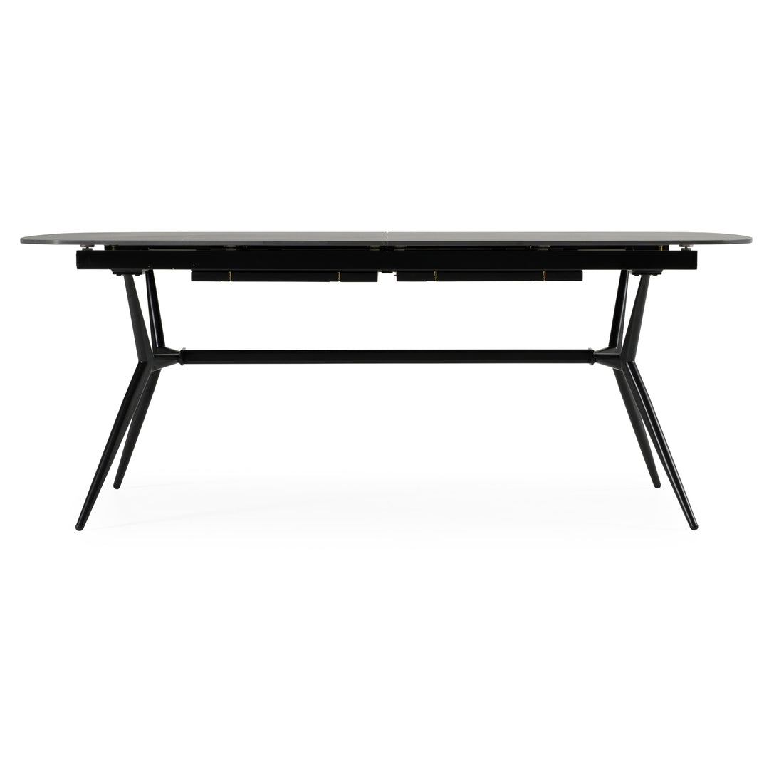 Suzie  Modern Ceramic + Black Ash Extendable Dining Table