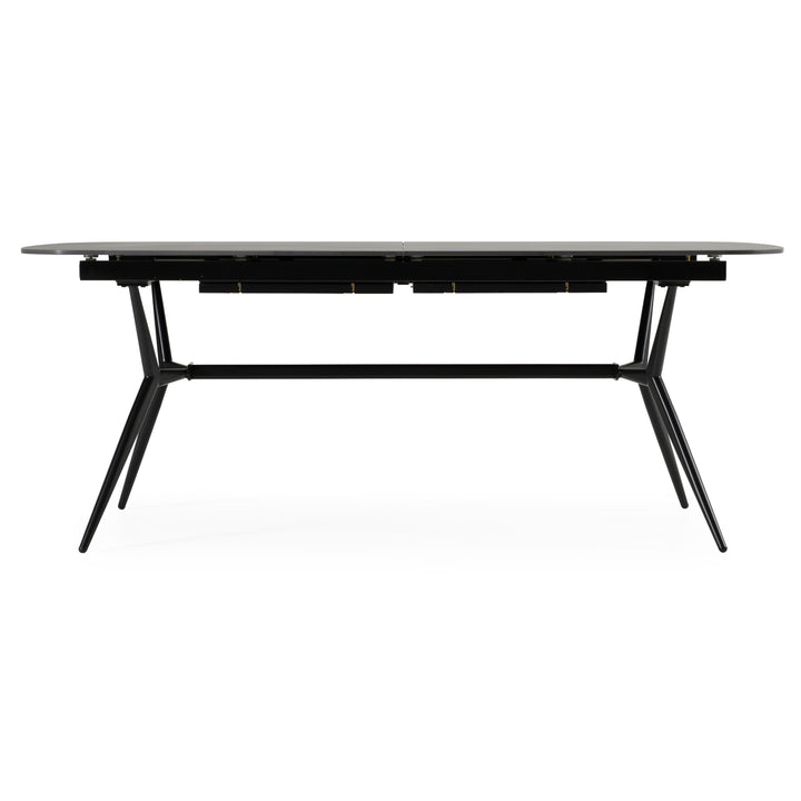 Suzie  Modern Ceramic + Black Ash Extendable Dining Table