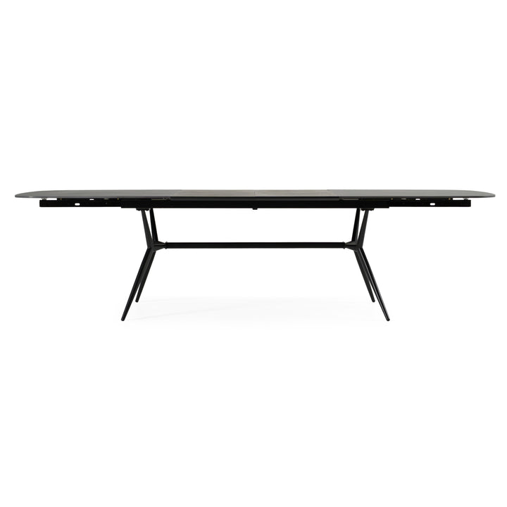 Suzie  Modern Ceramic + Black Ash Extendable Dining Table