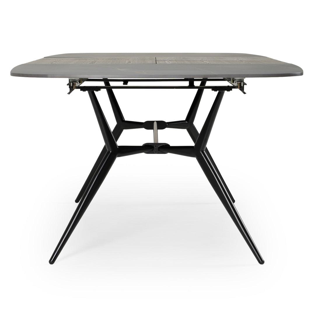 Suzie  Modern Ceramic + Black Ash Extendable Dining Table