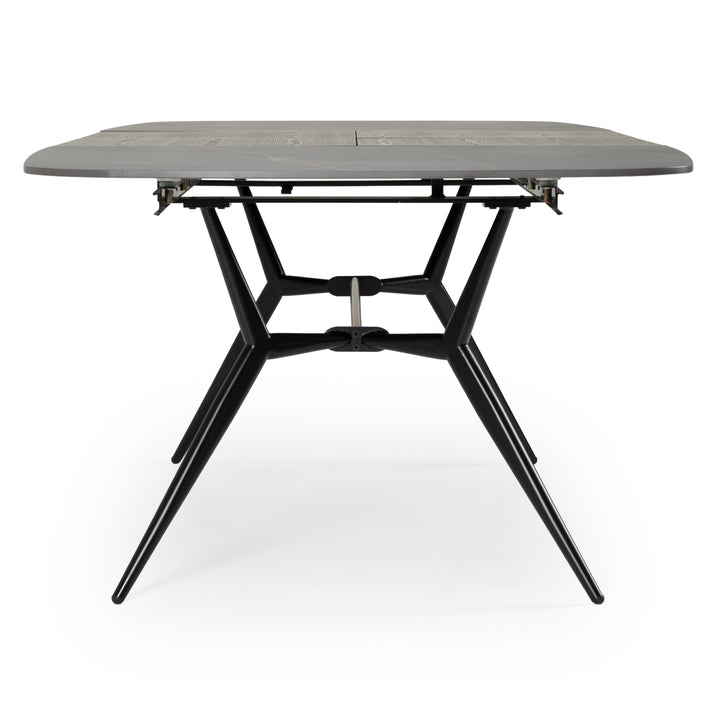 Suzie  Modern Ceramic + Black Ash Extendable Dining Table