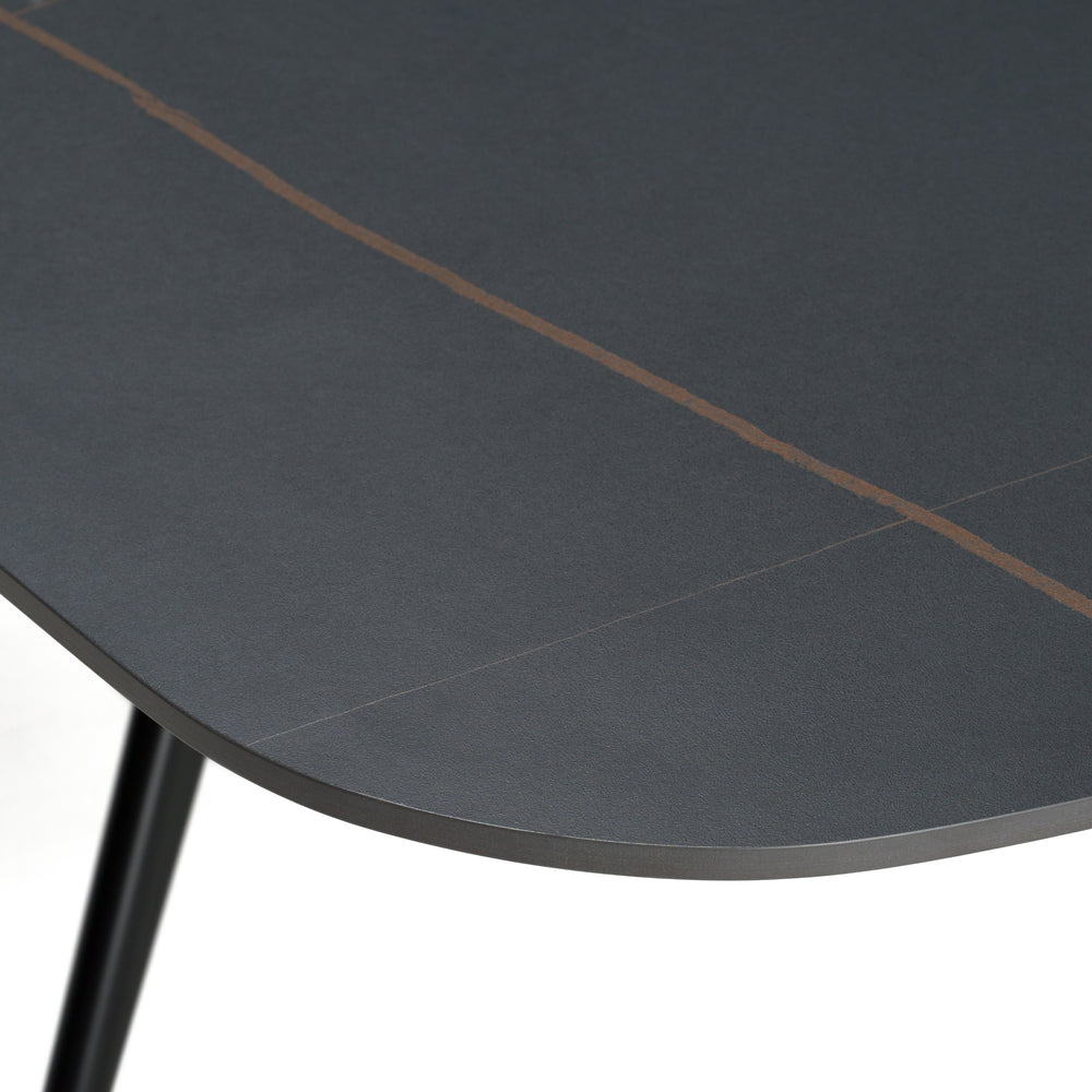 Suzie - Modern Ceramic + Black Ash Extendable Dining Table - View 9