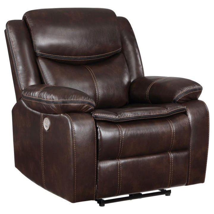 Sycamore - Upholstered Power Recliner Chair - Dark Brown Reclining Chair modern furniture Contempo Furniture