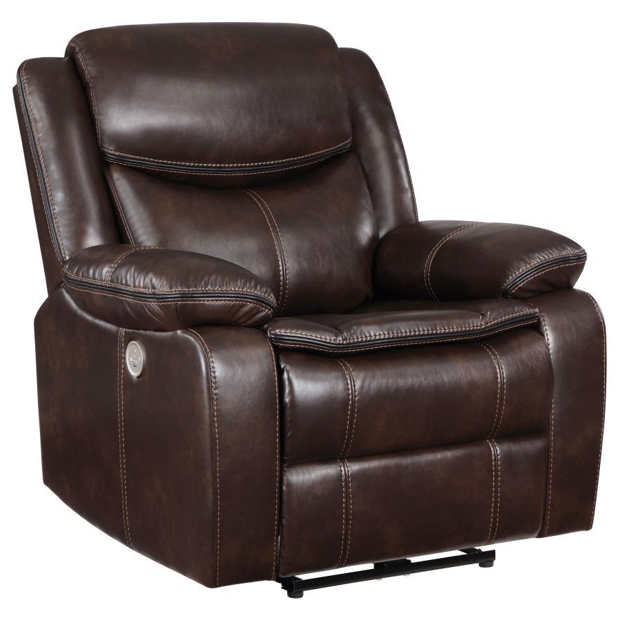 Sycamore - Upholstered Power Recliner Chair - Dark Brown Reclining Chair modern furniture Contempo Furniture