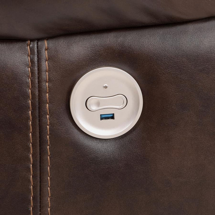 Sycamore - Upholstered Power Recliner Chair - Dark Brown Reclining Chair modern furniture Contempo Furniture