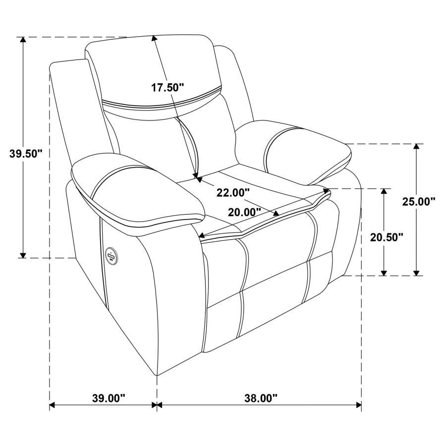 Sycamore - Upholstered Power Recliner Chair - Dark Brown Reclining Chair modern furniture Contempo Furniture