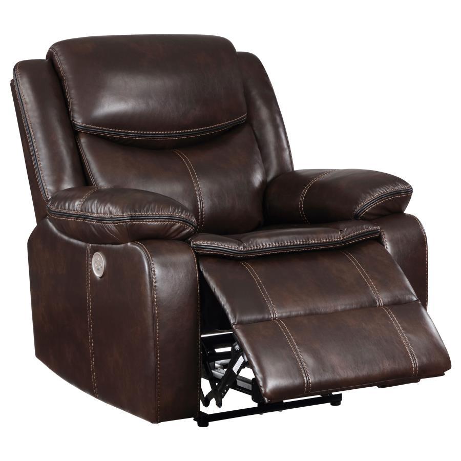 Sycamore - Upholstered Power Recliner Chair - Dark Brown Reclining Chair modern furniture Contempo Furniture