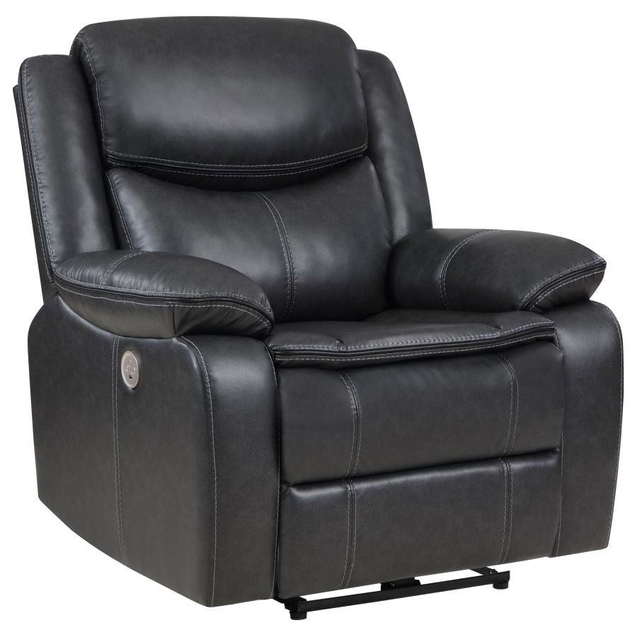Sycamore - Upholstered Power Recliner Chair - Dark Gray Reclining Chair modern furniture Contempo Furniture