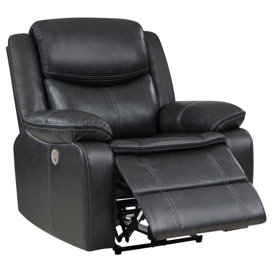 Sycamore - Upholstered Power Recliner Chair - Dark Gray Reclining Chair modern furniture Contempo Furniture