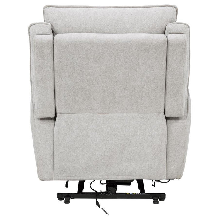 Sylmar - Chenille Upholstered Dual Power Lift Recliner - Dove Gray Lift Chair modern furniture Contempo Furniture
