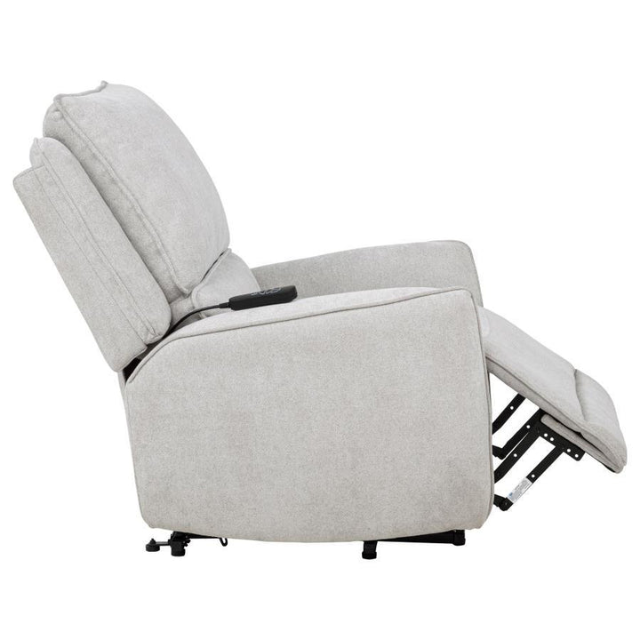 Sylmar - Chenille Upholstered Dual Power Lift Recliner - Dove Gray Lift Chair modern furniture Contempo Furniture