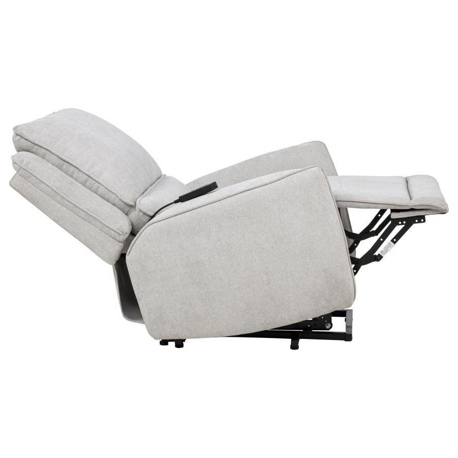 Sylmar - Chenille Upholstered Dual Power Lift Recliner - Dove Gray Lift Chair modern furniture Contempo Furniture
