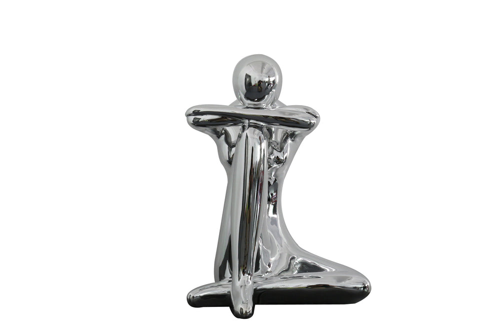 Resting Modern Silver Sculpture