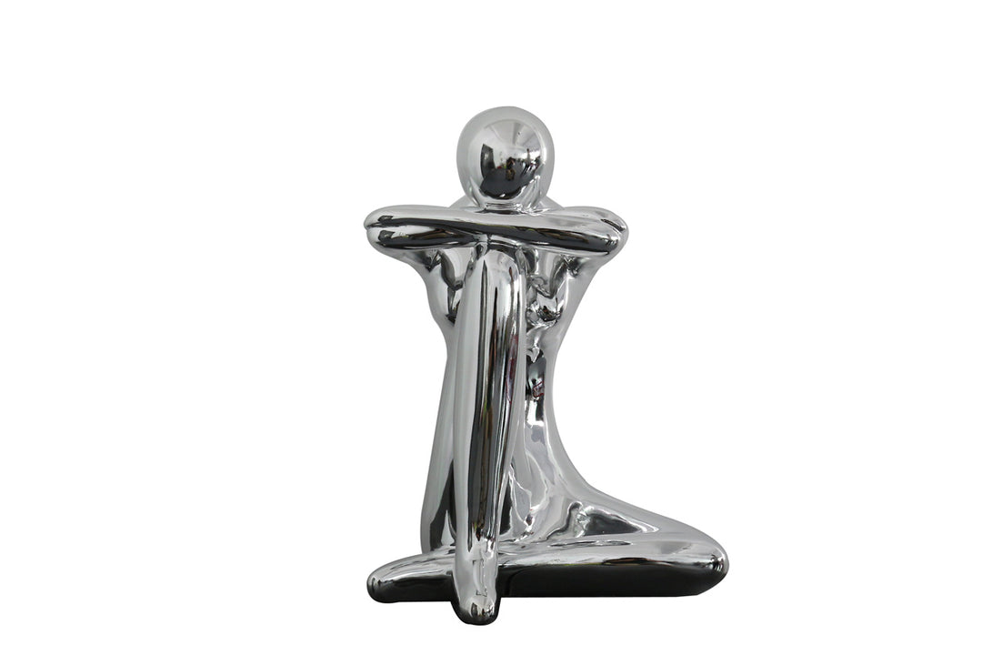 Resting Modern Silver Sculpture