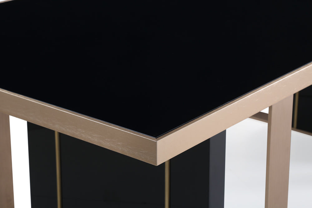 Cartier Modern Black & Rosegold Dining Table - View 2