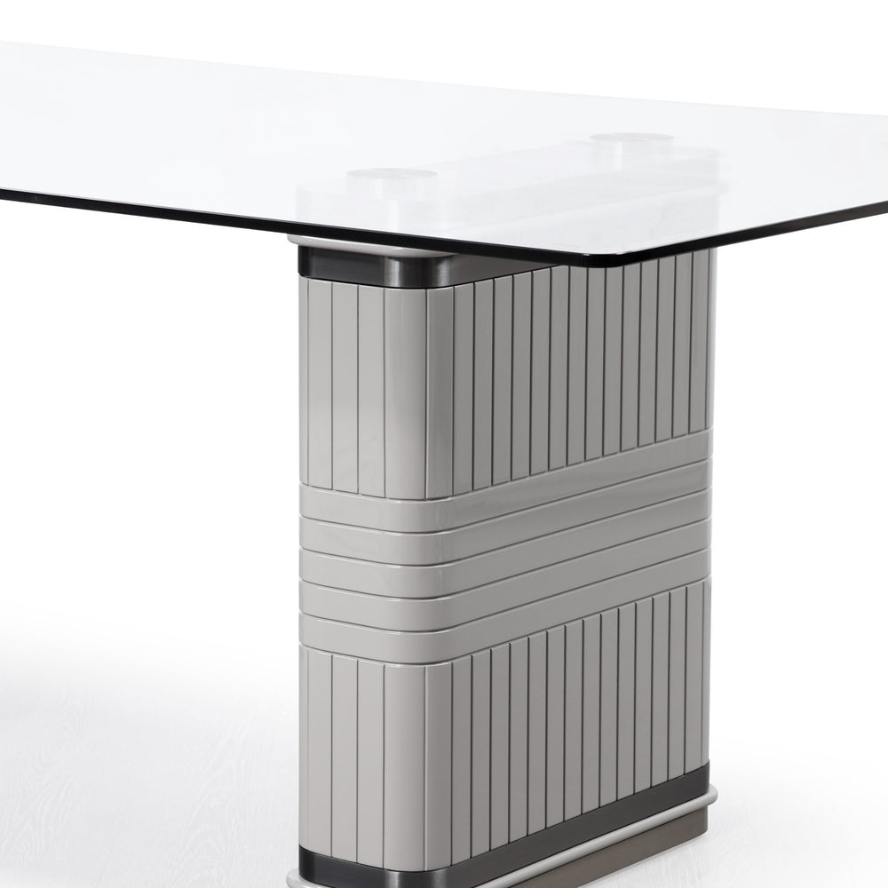 T2397 - Glass + White + Gold Dining Table