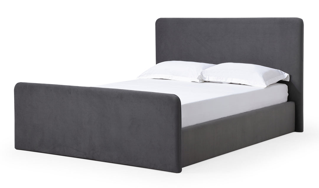 Modus Furniture Prrzh5 Elora Fully Upholstered Platform Bed In Charcoal Velvet