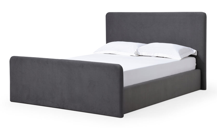 Modus Furniture PRRZH5 Elora Fully Upholstered Platform Bed in Charcoal Velvet