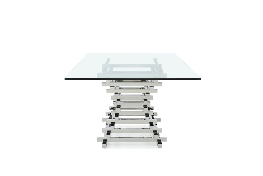 Crawford Modern Rectangular Glass Dining Table