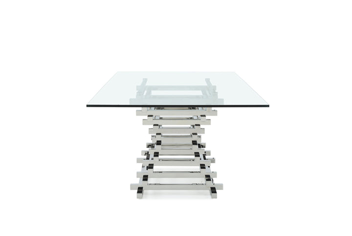 Crawford Modern Rectangular Glass Dining Table