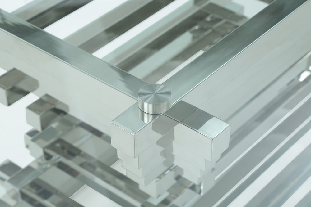 Crawford Modern Rectangular Glass Dining Table - View 5