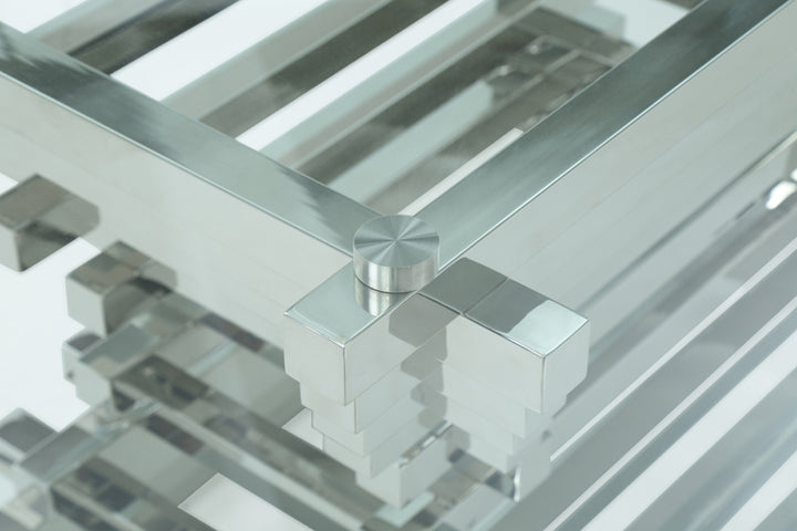 Crawford Modern Rectangular Glass Dining Table