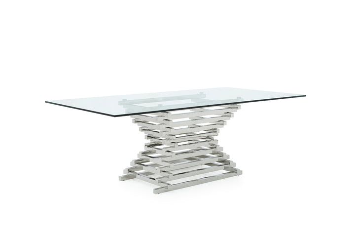 Crawford Modern Rectangular Glass Dining Table