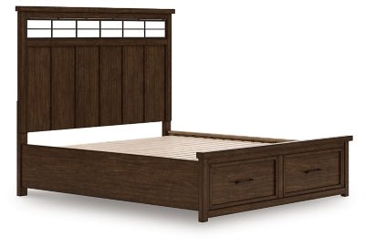 Taffenbrook California King Panel Storage Bed - Light Brown Storage Bed modern furniture Contempo Furniture