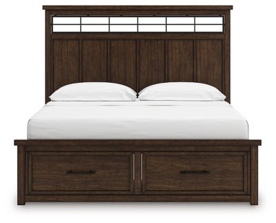 Taffenbrook California King Panel Storage Bed - Light Brown Storage Bed modern furniture Contempo Furniture