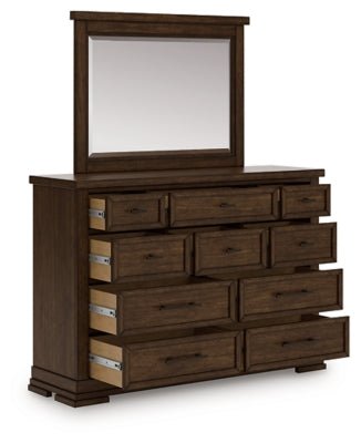 Taffenbrook Dresser and Mirror - Light Brown Dresser &amp; Mirror modern furniture Contempo Furniture