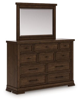 Taffenbrook Dresser and Mirror - Light Brown Dresser & Mirror modern furniture Contempo Furniture