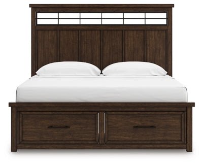 Taffenbrook King Panel Storage Bed - Light Brown Storage Bed modern furniture Contempo Furniture