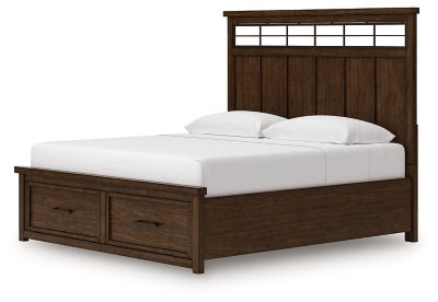 Taffenbrook King Panel Storage Bed - Light Brown Storage Bed modern furniture Contempo Furniture