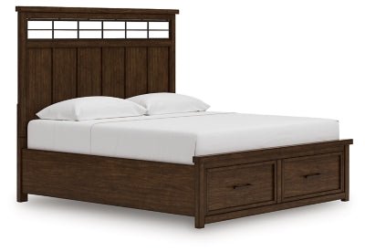 Taffenbrook King Panel Storage Bed - Light Brown Storage Bed modern furniture Contempo Furniture