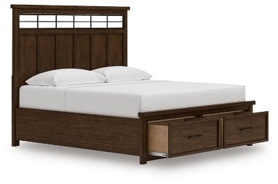 Taffenbrook King Panel Storage Bed - Light Brown Storage Bed modern furniture Contempo Furniture