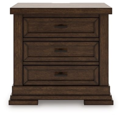 Taffenbrook Nightstand - Light Brown Nightstand w/ Charging Station modern furniture Contempo Furniture