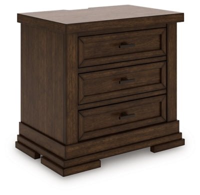 Taffenbrook Nightstand - Light Brown Nightstand w/ Charging Station modern furniture Contempo Furniture