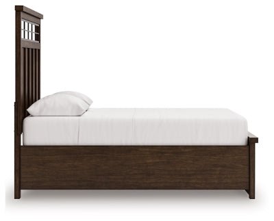 Taffenbrook Queen Panel Storage Bed - Light Brown Storage Bed modern furniture Contempo Furniture
