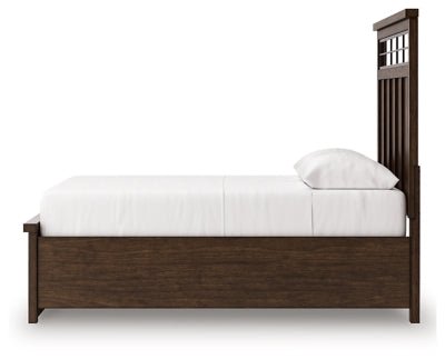 Taffenbrook Queen Panel Storage Bed - Light Brown Storage Bed modern furniture Contempo Furniture