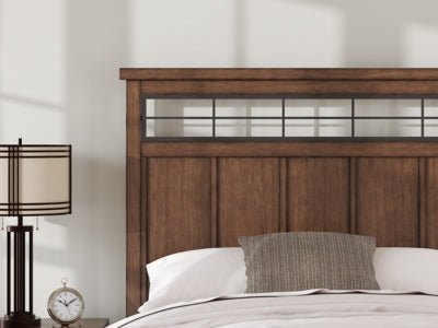 Taffenbrook Queen Panel Storage Bed - Light Brown Storage Bed modern furniture Contempo Furniture