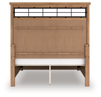 Taffenbrook Queen Panel Storage Bed - Light Brown Storage Bed modern furniture Contempo Furniture