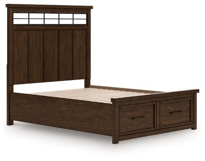 Taffenbrook Queen Panel Storage Bed - Light Brown Storage Bed modern furniture Contempo Furniture