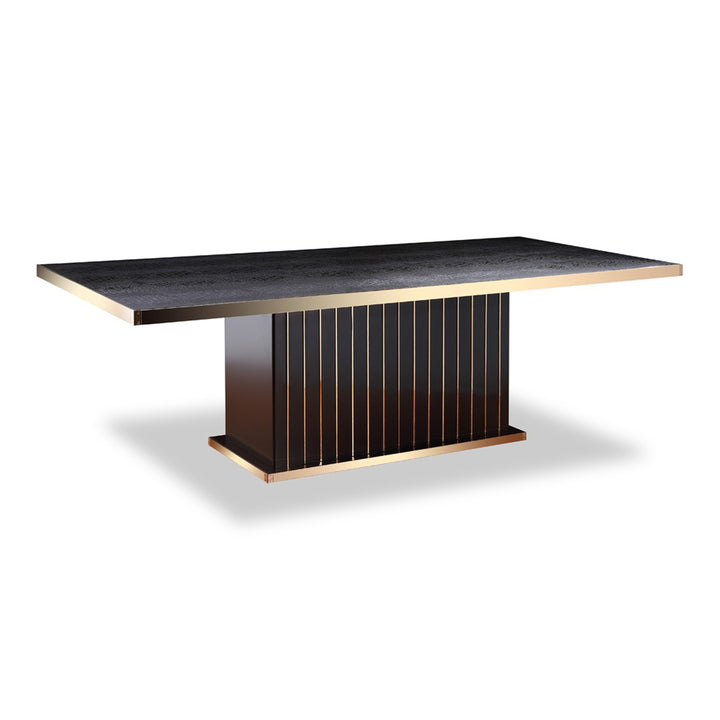 Talin Modern Black Crocodile &amp; Rosegold Dining Table